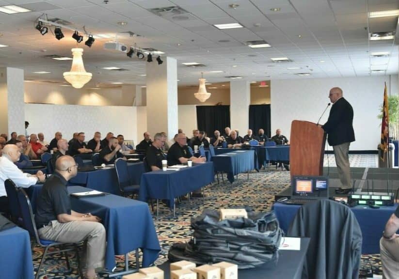 Governor Larry Hogan addressed Maryland law enforcement officers in Ocean City Tuesday (photo courtesy of the office of Governor Larry Hogan)