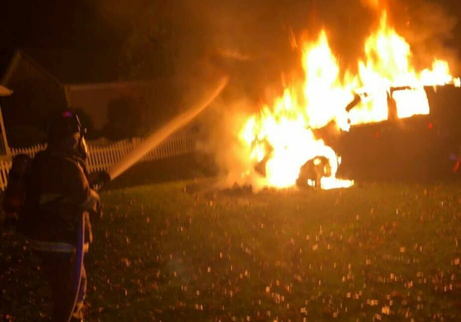 Vehicle fire, Route 24, Wed. Nov. 24th (photo courtesy of Indian River Volunteer Fire Company)