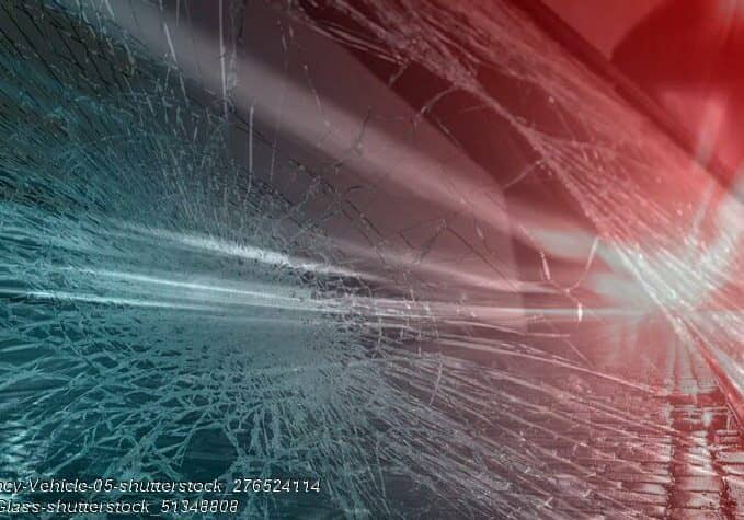 Emergency Vehicle at Night  © Copyright Barbol_Shutterstock_276524114 & Broken Windshield © Copyright Mikael Damkier_Shutterstock__51348808