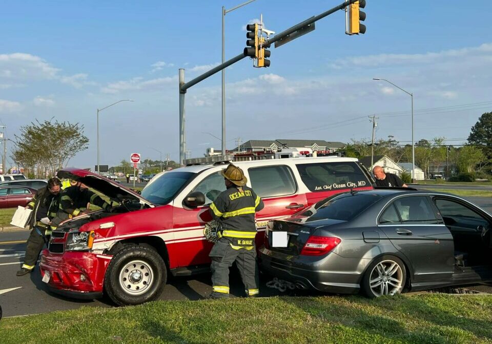 An OCFD assistant chief was involved in a crash Wednesday - photo courtesy of Ocean City Fire Department, shared on Facebook