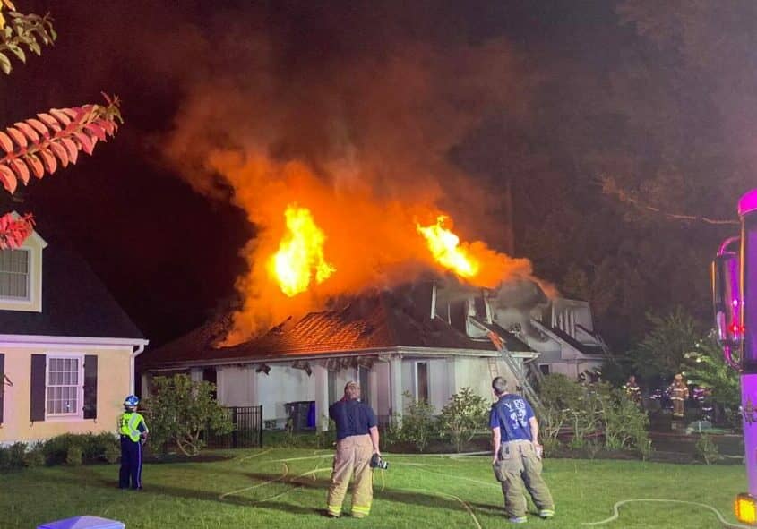 Rehoboth Country Club fire early Aug. 17th - photo shared by Lewes Fire Dept. on Facebook