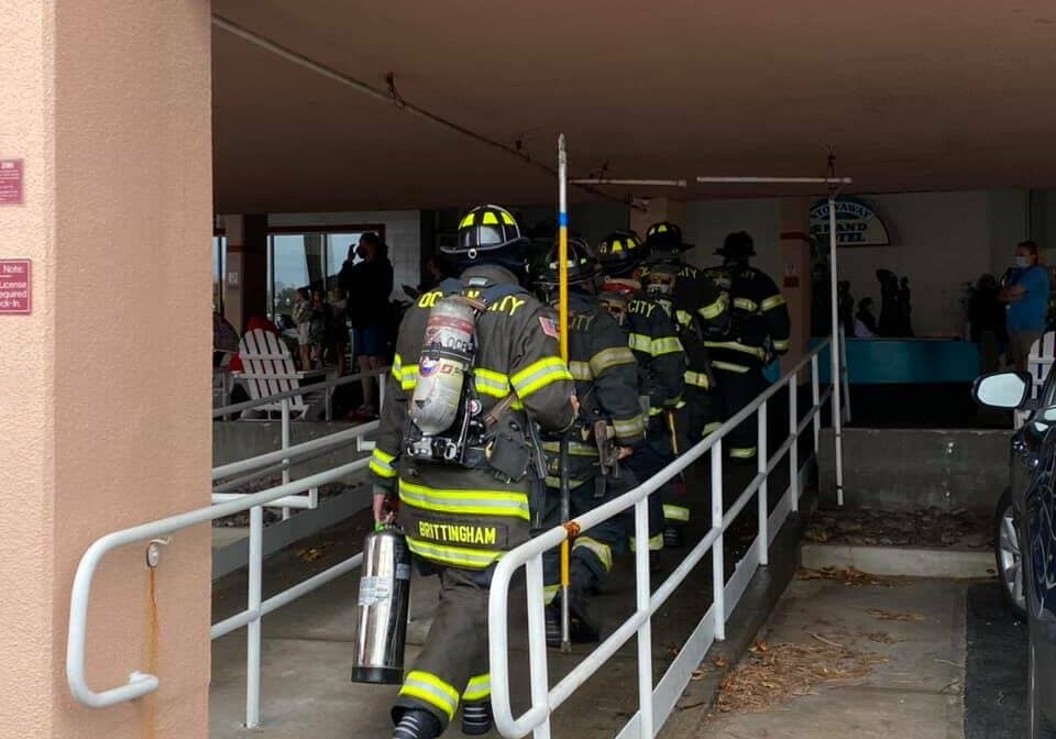 Firefighters responded to a 6th floor blaze at the Stowaway Grand Hotel at 21st St. in Ocean City Sunday. Photo courtesy of the Ocean City Fire Department