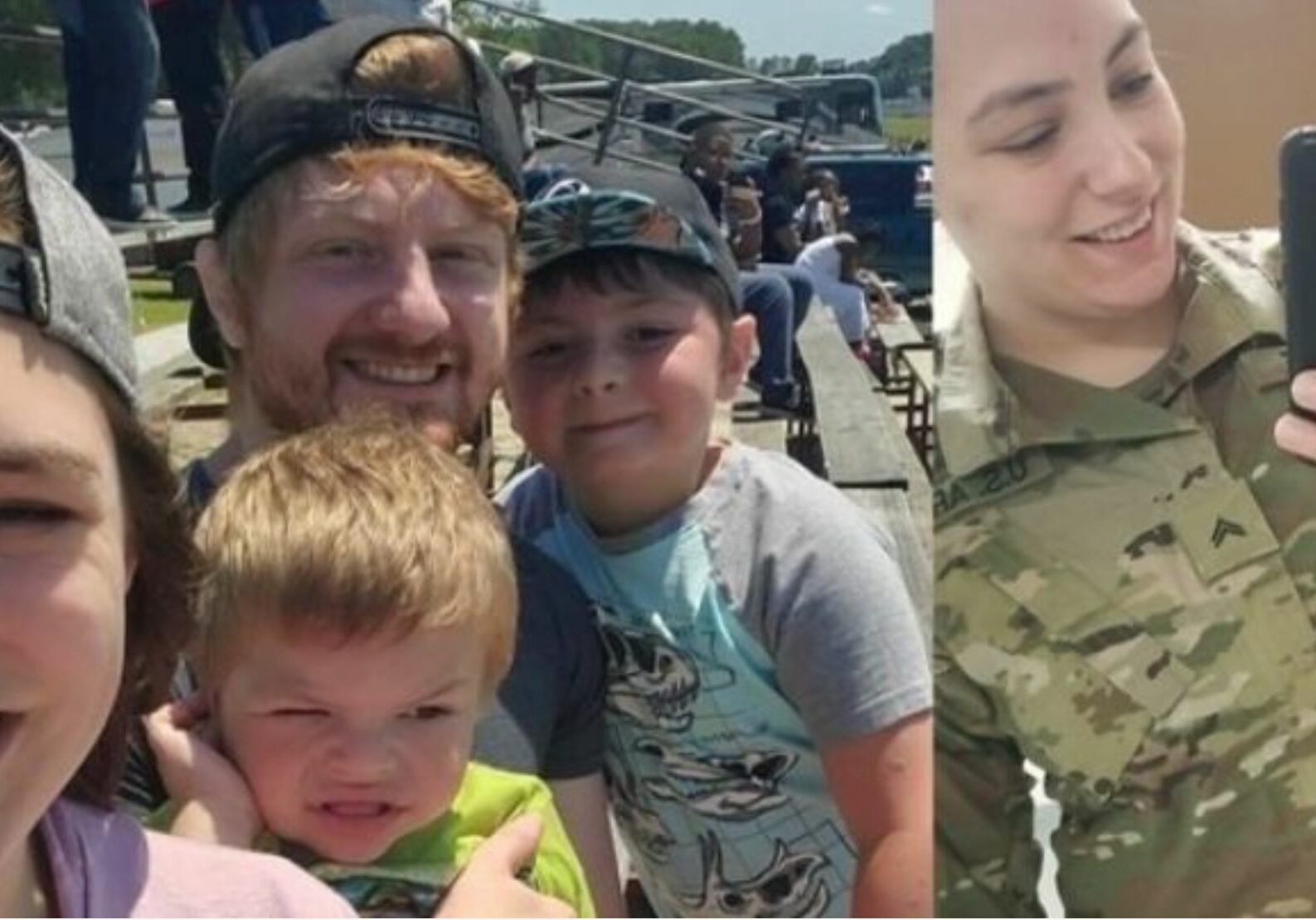 Photos of CPL Erin Sasse and family (photos courtesy of Delaware National Guard)