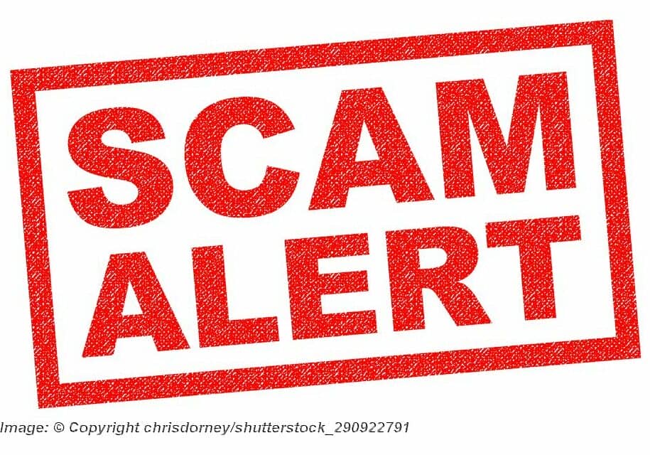Red Scam Alert - Image: © Copyright chrisdorney/shutterstock