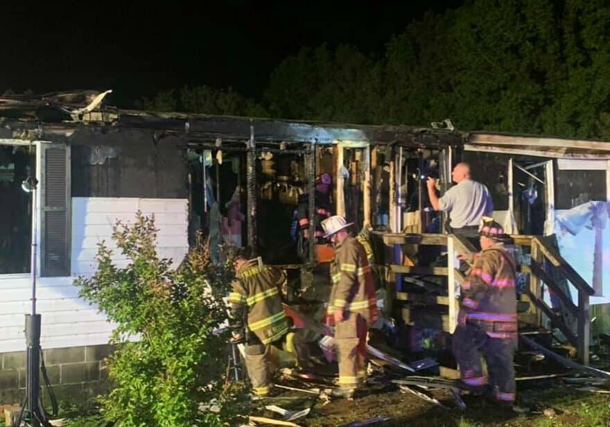 Trailer fire early Tuesday morning (photo courtesy of Selbyville Volunteer Fire Co.)