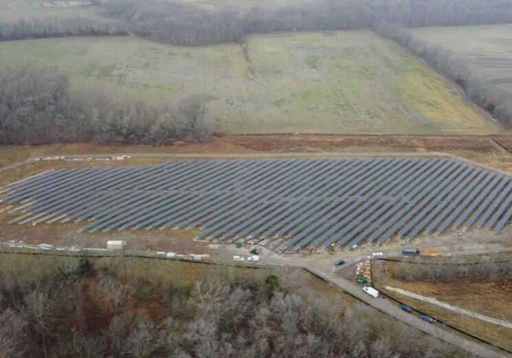 Solar panels are being installed at the Tangent solar energy farm near Hartly. (photo shared by Delaware Electric Cooperative)