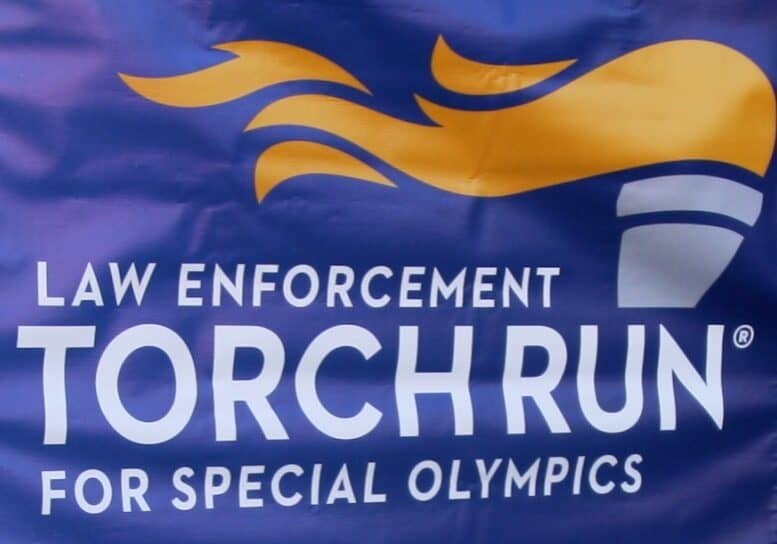 Hundreds of law enforcement officers, athletes from the Special Olympics and their supporters gathered at the Rehoboth Beach Bandstand Wednesday night to attend the kickoff ceremony for the 2018 Delaware Law Enforcement Torch Run for the Special Olympics of Delaware. Image courtesy WGMD/Alan Henney.