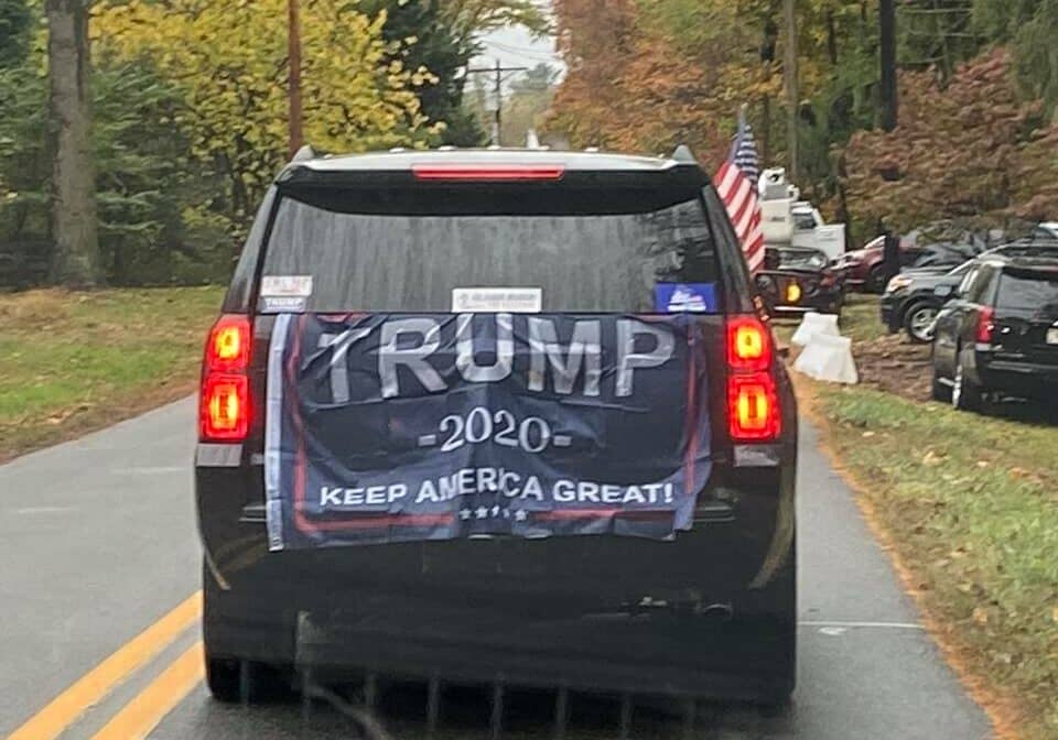 Photo of pro-President Trump caravan shared by Trisha Carpenter Queen-Barr to Delaware Young Republicans Facebook page