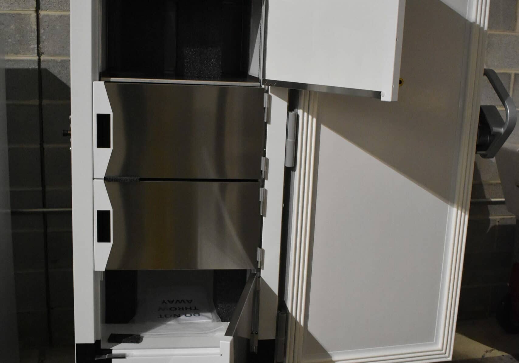 Vaccine ultra-cold storage unit photo courtesy of Del. Division of Public Health