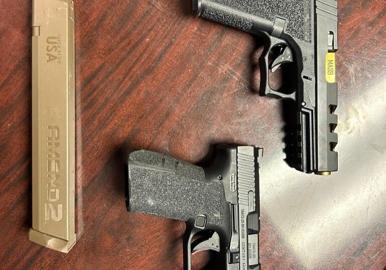 handguns recovered from Dover Teen (school)