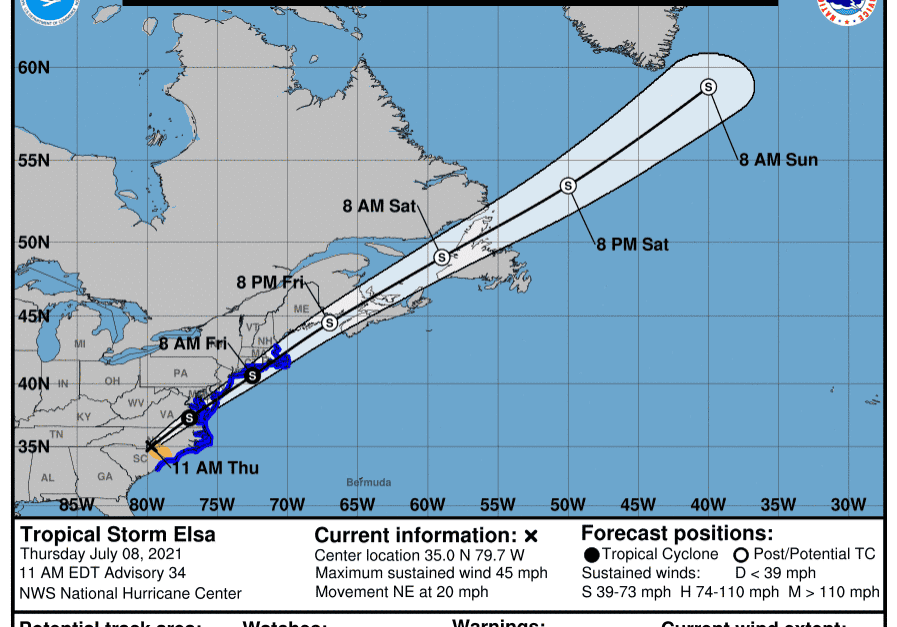 Thursday midday graphic, courtesy NOAA / NWS