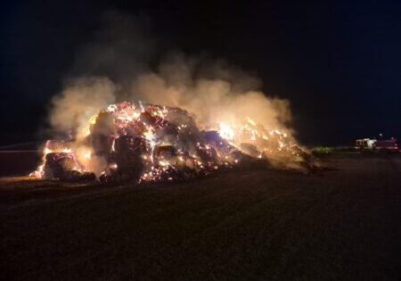 straw bales fire