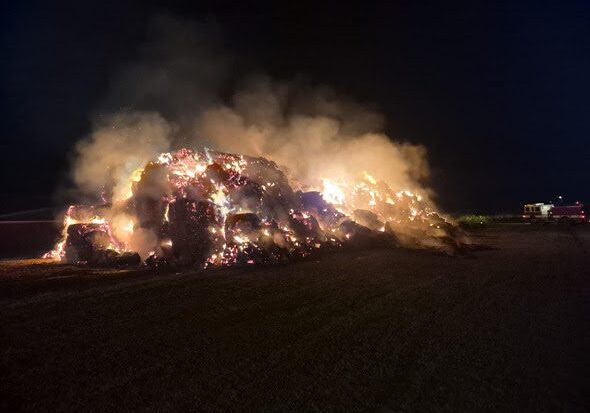 straw bales fire