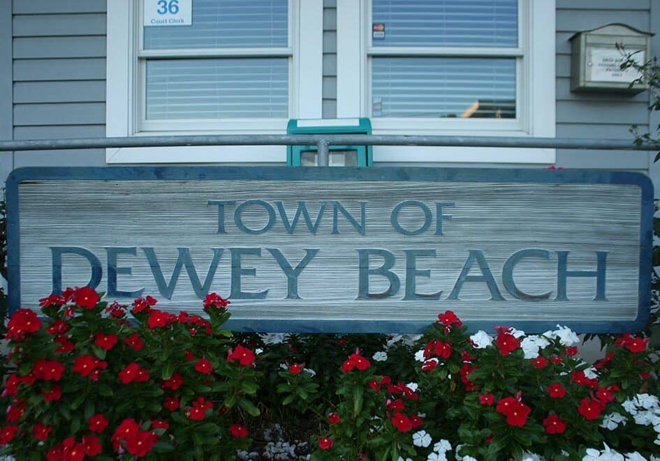 Town of Dewey Beach. Town Hall sign 2015