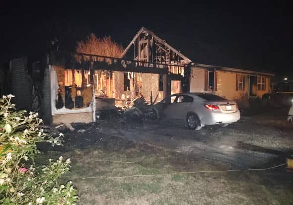 Hebron house fire, Dec. 2 2020 (photo courtesy, Maryland State Fire Marshal's Office)