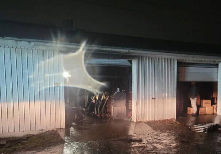 Salisbury storage unit fire (photo courtesy of Md. State Fire Marshal's Office)