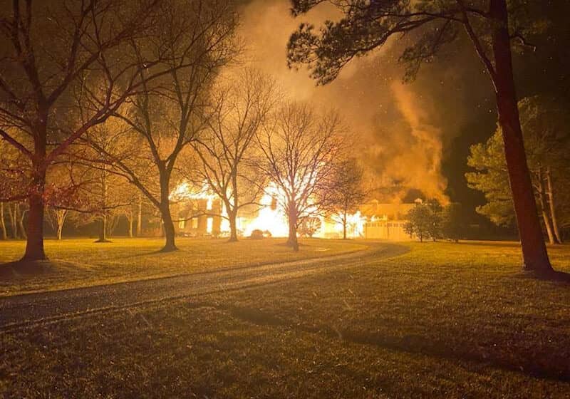 Fire in Royal Oak (photo courtesy, Md. State Fire Marshal's Office)