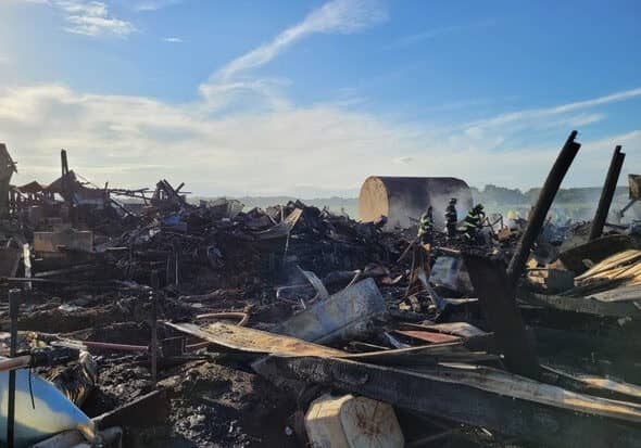 Talbot County barn fire (photo courtesy of Md. State Fire Marshal's Office)